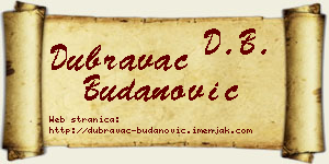 Dubravac Budanović vizit kartica